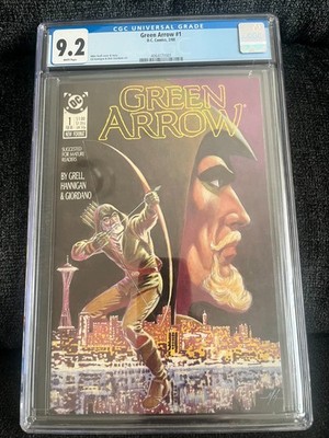 Green Arrow #1 (1988) CGC 9.2   Mike Grell Story & Cover   Copper Age DC