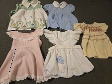 Vintage Baby Girl/Doll Dresses Lot of 5, No Sizing-Est 9-12 Months 1950's