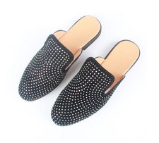 Fashion Men's Rhinestone Decor Slippers Slip on Loafers Mules Casual Clubwear SZ