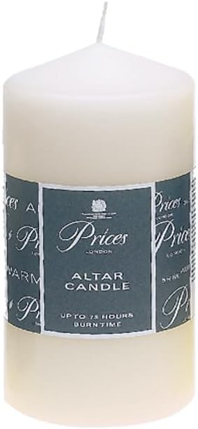 Price's Candles - Altar Candle - 150mm x 80mm - Unscented - Up To 50 Hour Burn