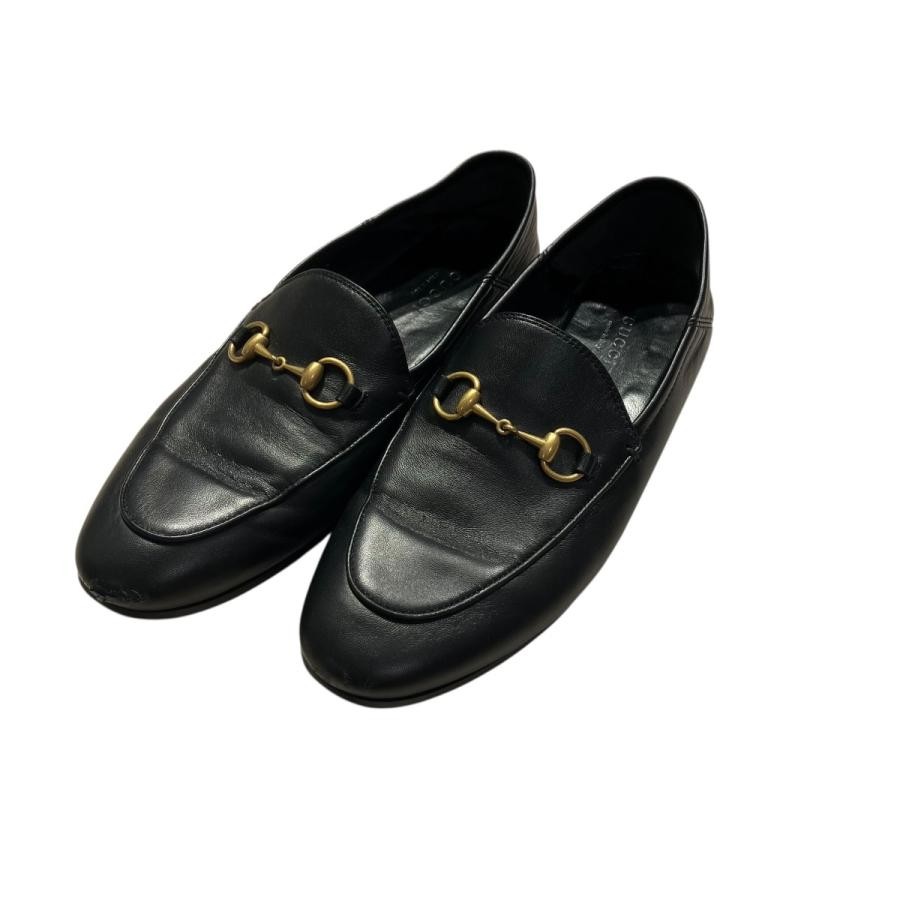 GUCCI Women's Leather Loafers Dress Shoes Size:37/JP:24 Black 141103K Authentic