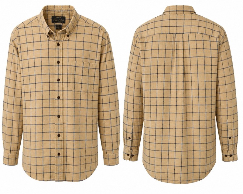 Orvis Charles F Orvis Signature Collection Flannel Shirt XXL Beige G#13