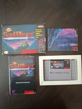 Soul Blazer Super Nintendo SNES Complete CIB w/ Manual Poster + Protector 