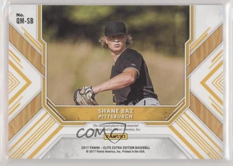 2018 Panini Elite Extra Edition Quad Materials Silver /125 Shane Baz #QM-SB - Image 2 of 2