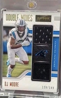 2021 Panini Playbook - Double Moves Relics D.J. Moore #DM-DMO Gold /149 (MEM)