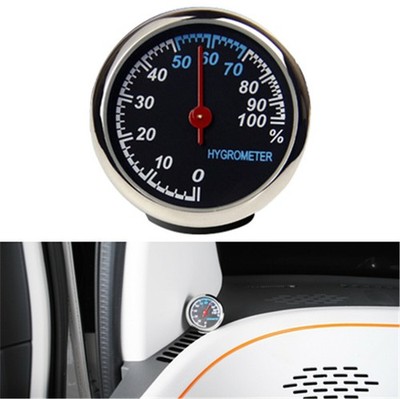 Car Decor Fashion Cute Digital Quartz Clock Mini Auto Stick-On Hygrometer Meter