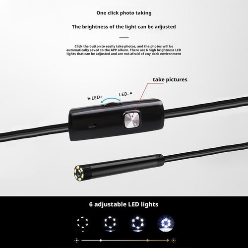 7mm HD Snake Endoscope Borescope Inspection Camera C Android For USB PC♨ X8O9 - Picture 6 of 19