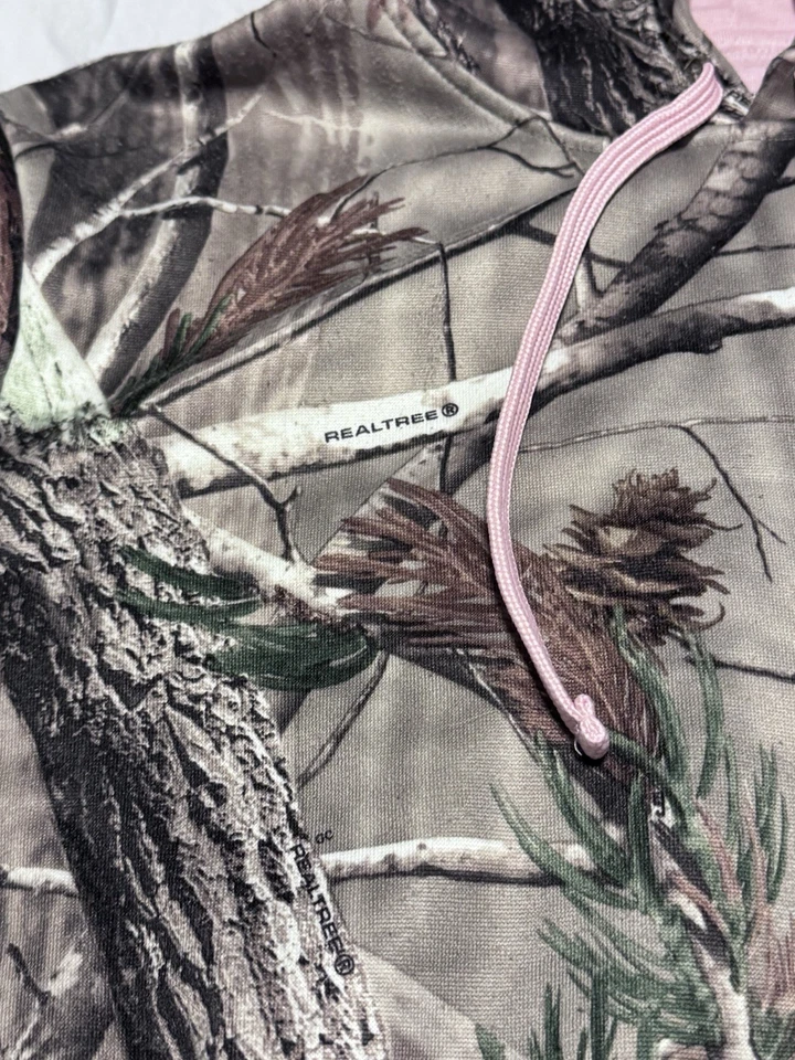 Realtree 迷彩连帽衫女式 M 粉色多色套衫狩猎聚酯纤维 — 第 2/4 张图片