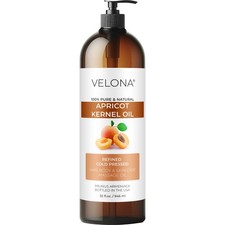 Apricot Kernel Oil 2 Fl Oz-1 Gal REFINED NATURAL CARRIER Cold Pressed VELONA