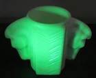 Vintage Macbeth Evans Uranium Double Horse Head Milk Glass Shaving Cup Art Deco