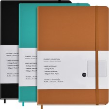 3 Pack B5 Journal Notebooks Classic Ruled Notebooks Hardcover Lined Journals ...