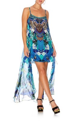 £507 Camilla Franks mini dress with long overlay L Uk 14 12 Amazon Azure