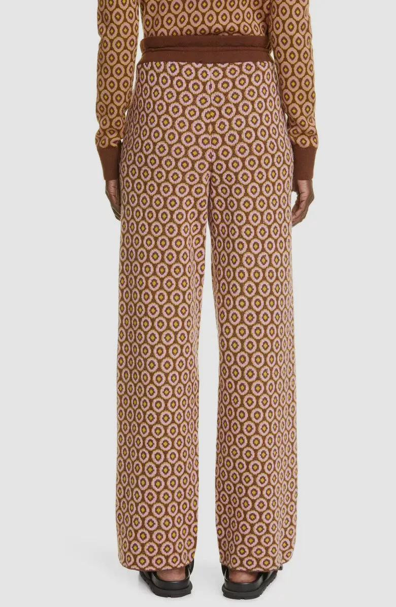 $925 Dries Van Noten Women's Brown Tindra Merino Wool Drawstring Pants Size  M