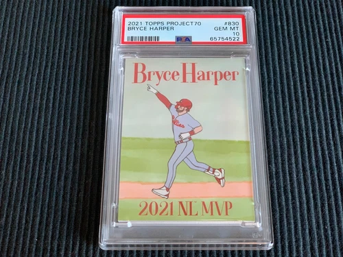 2021 TOPPS PROJECT 70 #830 BRYCE HARPER / OLDMANALAN *PSA 10 GEM MINT*  PHILLIES