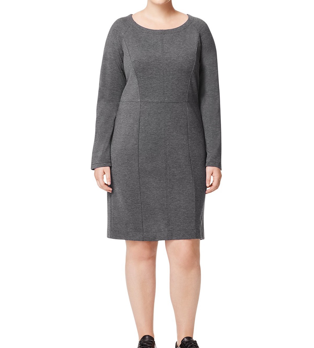 Marina Rinaldi Women's Olivetta Sheath Jersey Dress, Grey, Medium Grey