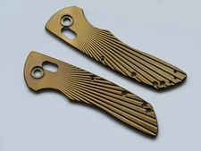 1 Pair Custom Made Titanium Alloy Knife Handle Scales for Hogue Deka 2 (Glod)