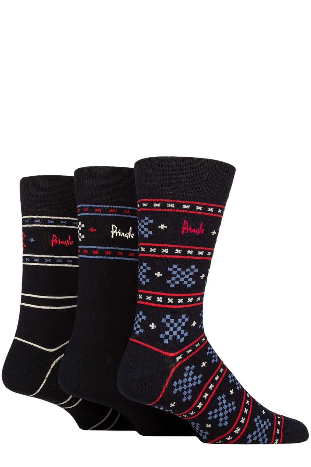 Mens Christmas Socks Patterned Soft Cotton 3 Pair Multipack in Size 7