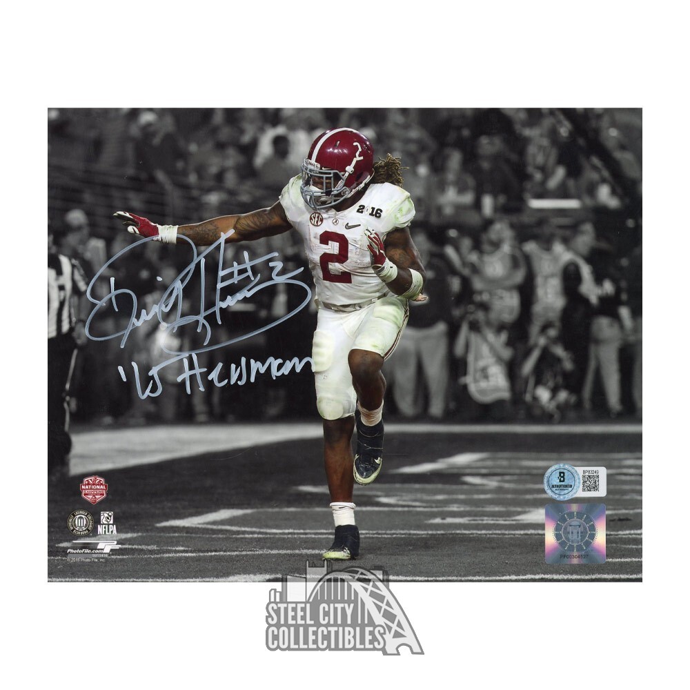 Derrick Henry Autographed Signed Alabama 15 Heisman 8x10 Football Photo -BAS(White Ink) 