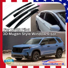 For 2016-2022 Honda Pilot 3D MUGEN Style Window Visors Sun Rain Guard Deflectors