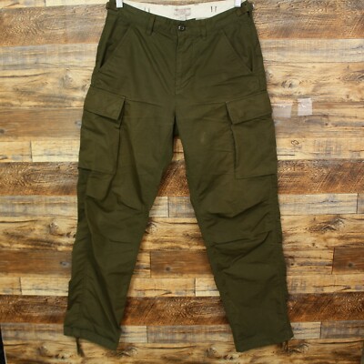 Wallace Barnes Cargo Pants Size 29 Mens Military Olive Green Twill  Joggers