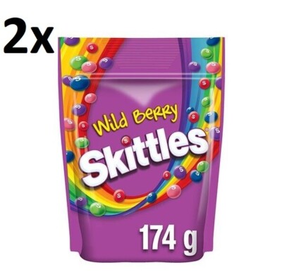 2 x SKITTLES Wild Berry FRUITS Candy Original Sweets Bag 174g (6.14oz)