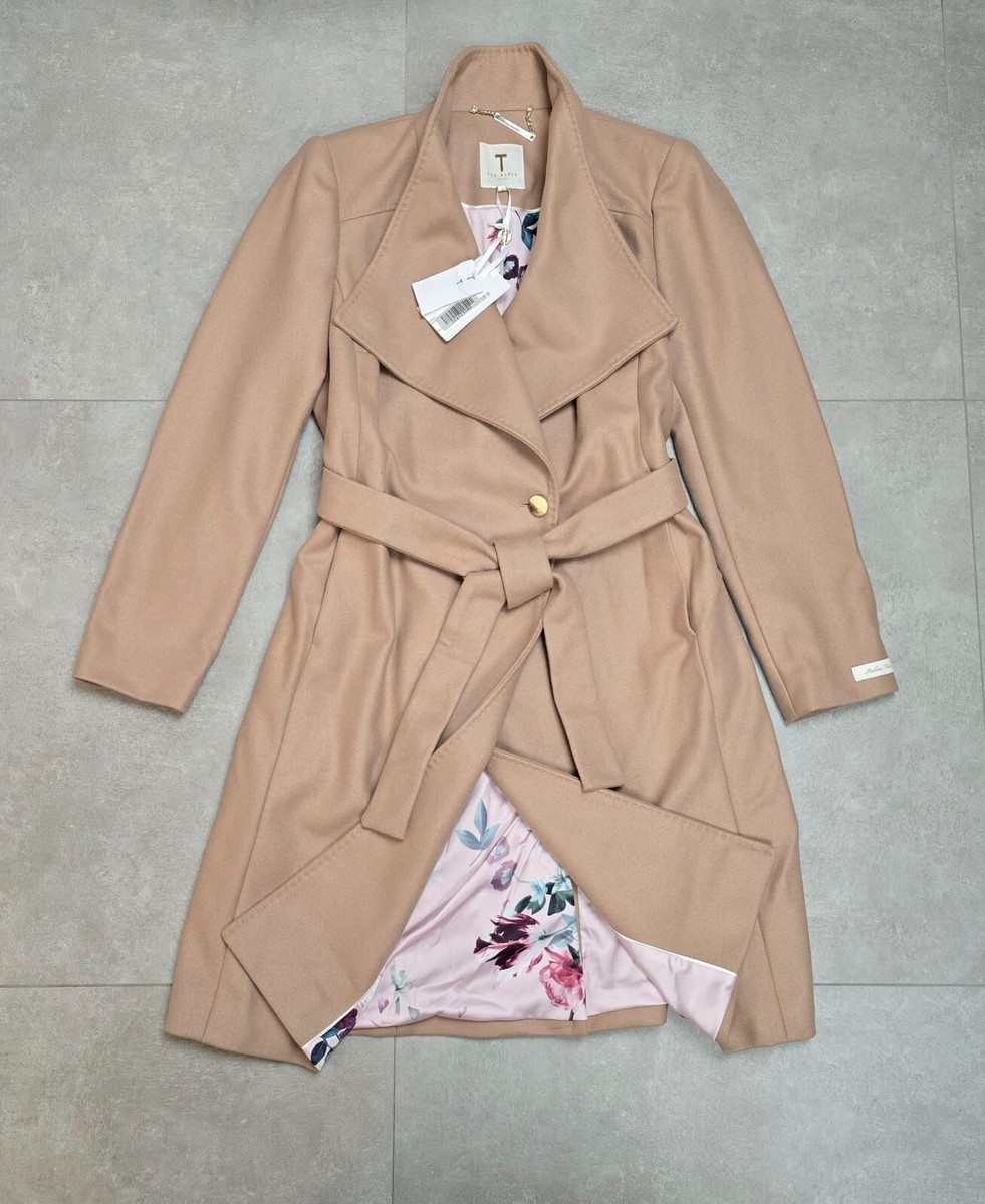 Cashmere Blend Ted Baker Coat Belt Ted Baker Rosell Long Black