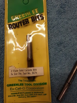 GreenLee #SC1/4 Two  Flute, Solid Carbide, 1/4 Dia. New Old Stock!