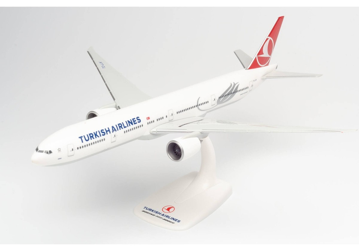New! Herpa 613057 Turkish Airlines Boeing 777-300ER Snap-fit 1:200