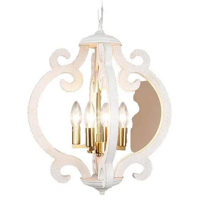 Candelabros moderno blanco de madera y Lámparas de techo