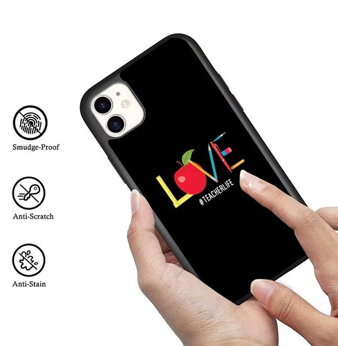 Anti fingerprint For iPhone SE XS XR Max 5 6 7 8 Plus Retro Graphic Teacher Life - Picture 25 of 25