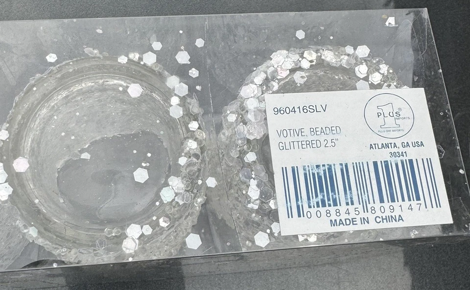 Candelabros votivos plateados brillantes de vidrio 4 piezas nuevos Foto 2 de 2