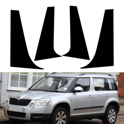 For Skoda Yeti 2010-2017 Gloss Black Window Pillar Posts Window Cover Door Trim