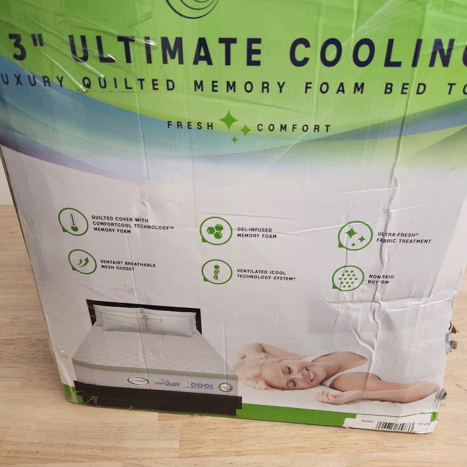 SensorPEDIC 3Inch Ultimate Cooling Quilted Memory Foam Bed Topper