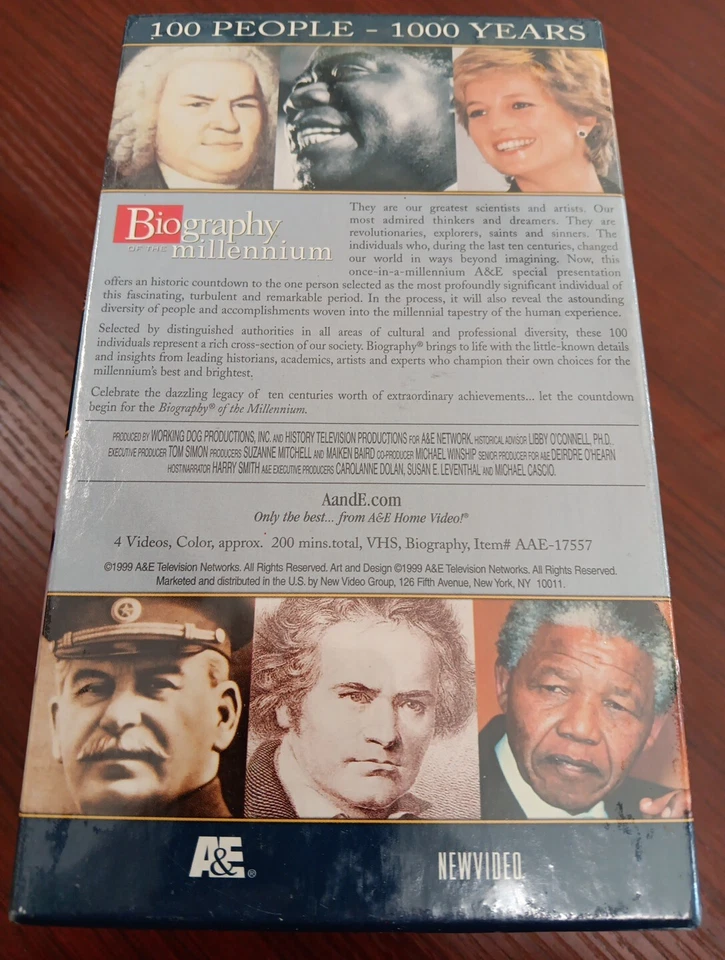 A&E Biography of the Millennium, 100 People 100 Years, 4-Tapes VHS Set - NEW - Image 4 of 4