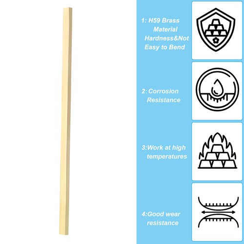 1/4x1/2x12" H59 Brass Flat Bar, Solid Flat Mill Stock, Brass - Picture 3 of 5