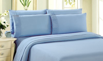 Bamboo Living Eco-Friendly 3 Piece Duvet Cover Set, Light Blue Color, King Size