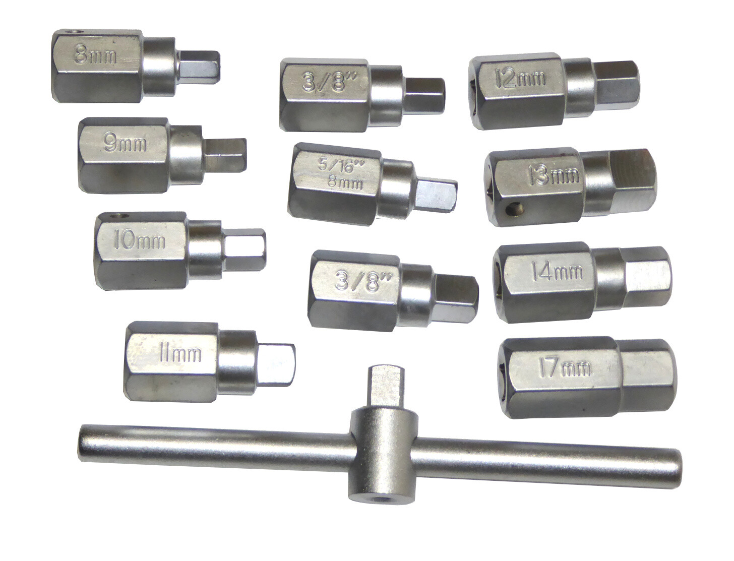12pc Drain Plug Key Socket Set Axle Oil Sump Spanner 3/8" Drive Cars