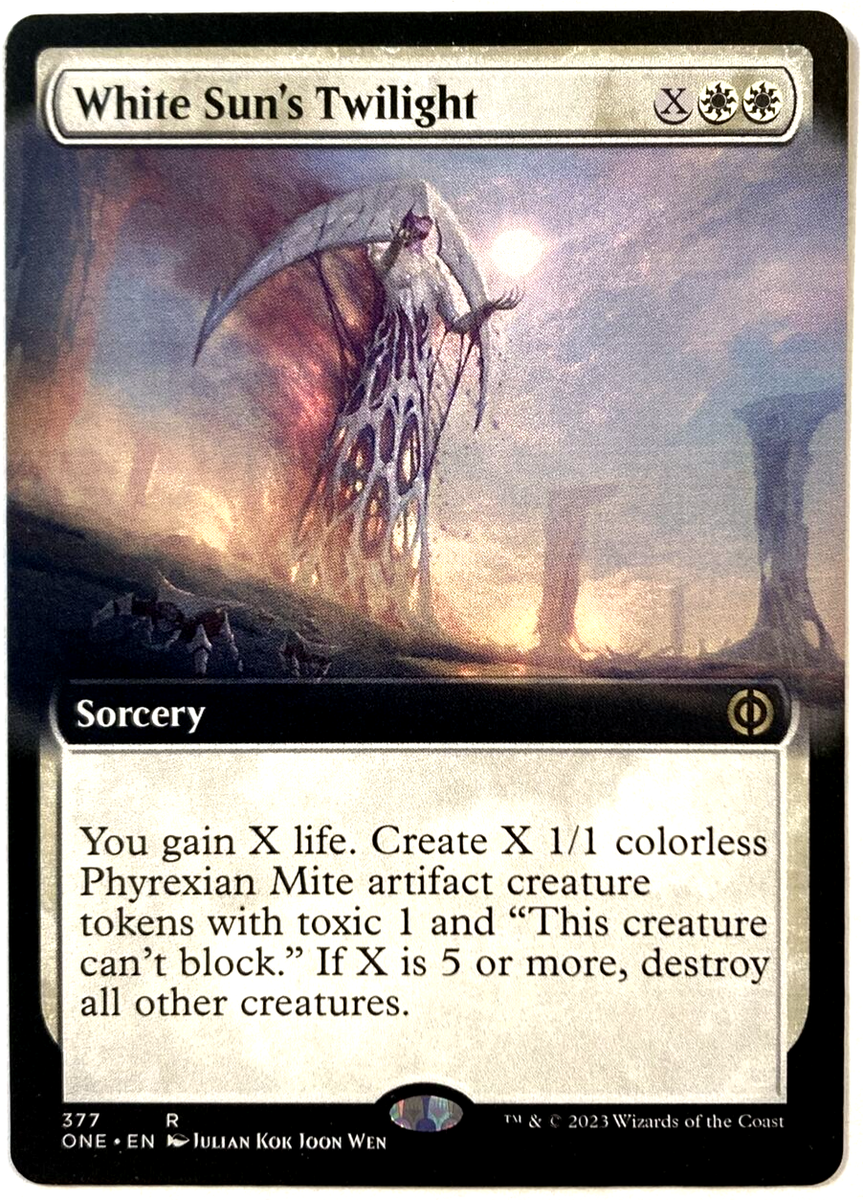 MTG 白　レアカード MTG White Sun's Twilight *EXTENDED ART* Phyrexia: All Will Be One