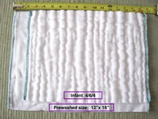 100% cotton Chinese DSQ prefold diapers INFANT (Medium) 4/6/4 white