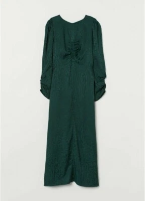 H&M Kleid aus Jacquardstoff Grün Gr. 42 Neu NP 34.99 EUR - Bild 1 von 3