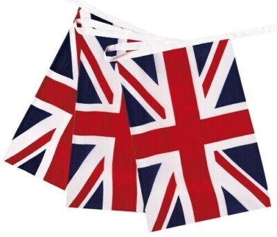 Union Jack Beanie 3 Packs Of Union Jack Fabric Bunting β 10M Each, Remembrance Day 2025 Decor Coronation Decoration Bunting - Foto 5