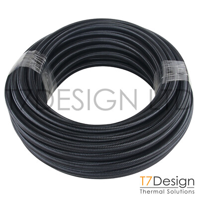 AN16 Nylon Edelstahl Geflecht Gummi Schlauch Rohr -16 JIC 1 Meter schwarz
