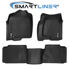 SMARTLINER Custom Fit Floor Mats 2 Row 2001-2007 Silverado Sierra Extended Cab