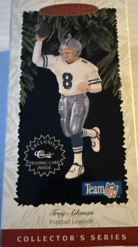 NFL Football Legend Hallmark Ornament Troy Aikman Dallas Cowboys Trading Card #2