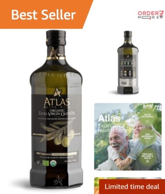 Freshly Harvested 750 mL Moroccan Organic Cold Pressed Olive Oil - Pure Flavor