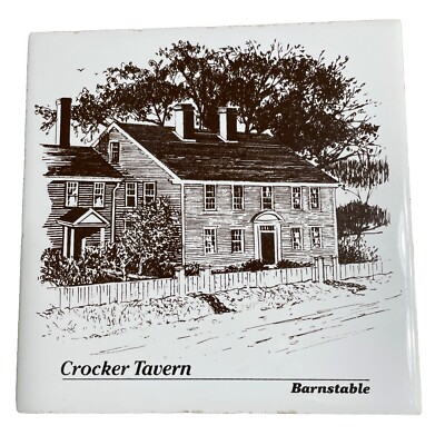 Crocker Tavern  Massachusetts Barnstable Ceramic Trivet Art Tile 6 in x 6 in