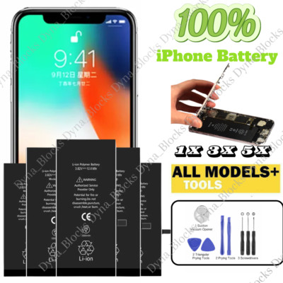 Lot 1 3 5 Replacement Internal Battery For iPhone 6 7 8 X XR XS 11 12 13 14 Pro 