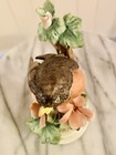 Porcelain Red Robin Flowered Dogwood Branch 6" Figurine w/Pedestal Base Vintage — photo 7