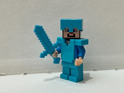 LEGO MINECRAFT STEVE IN VOLLDIAMANTRÜSTUNG AUS SET 21143 & 21117 (min015)
