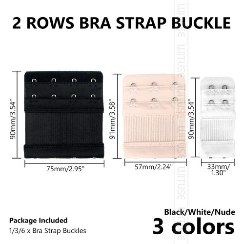 Flexible Women Bra Extension Clip On Strap Elastic 2 Rows Underwear Extender 7D - Picture 2 of 18